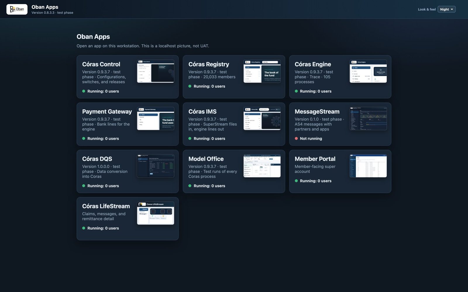 Oban Apps: every Córas application from one address